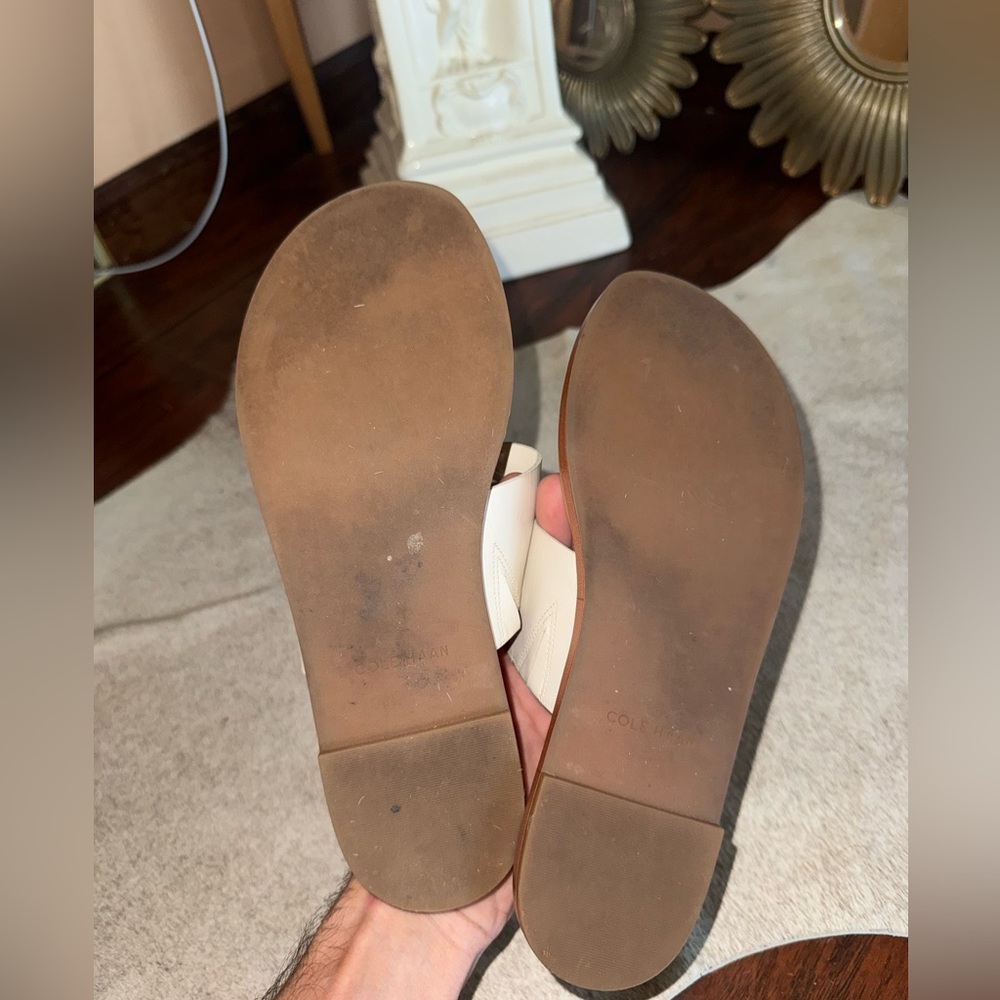 Cole Haan White and Tan Sandals/Flats Size 7.5 - Picture 4 of 9
